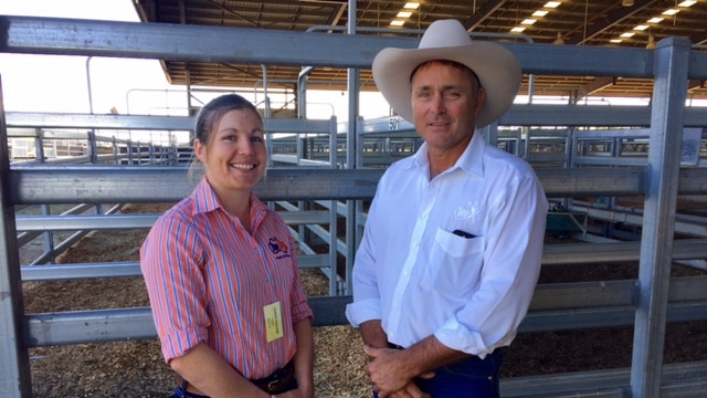 Trainee auctioneer Sarah Packer with Cyril Close from Topex Roma