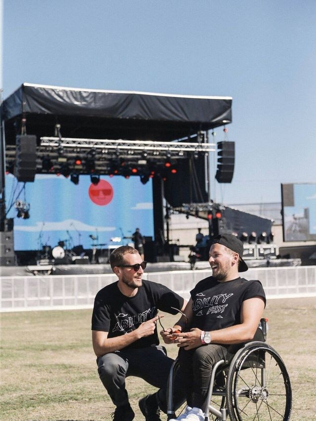 Zack and Dylan Alcott, before the first Ability Fest.