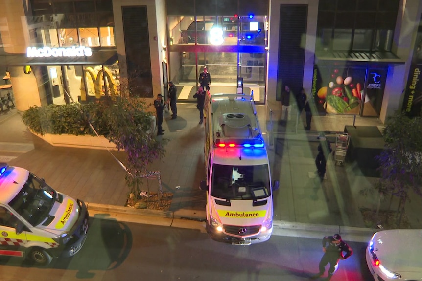 an ambulance outside a building