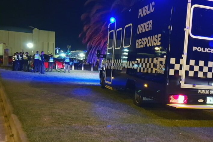 A police public order response vehicle in St Kilda.