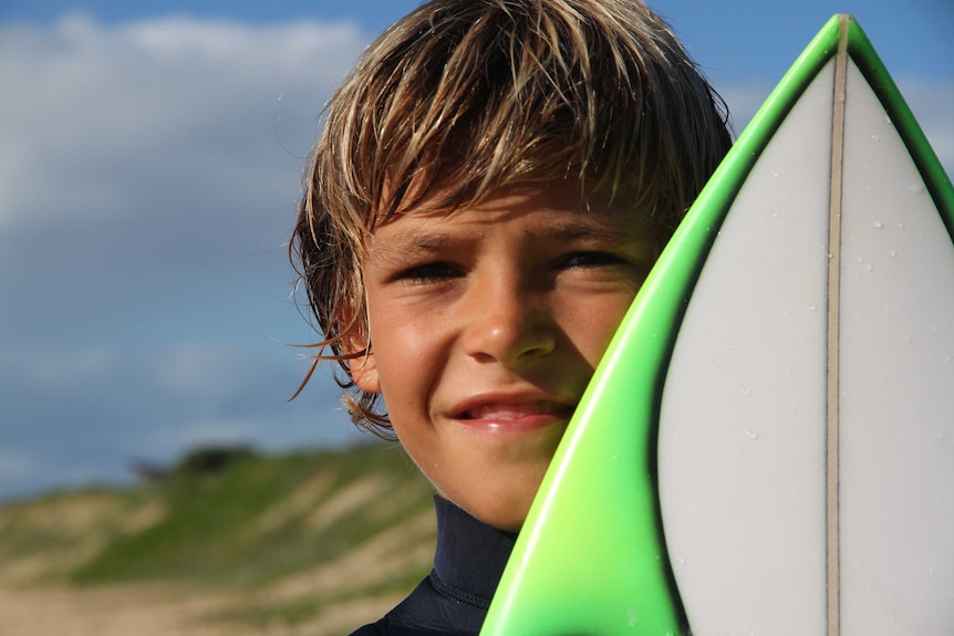 A young boy on the beach