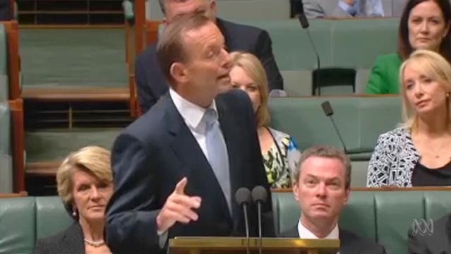 Tony Abbott stands in Parliament House of Representatives