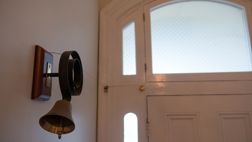 An old servants bell transformed to be the terraces doorbell.