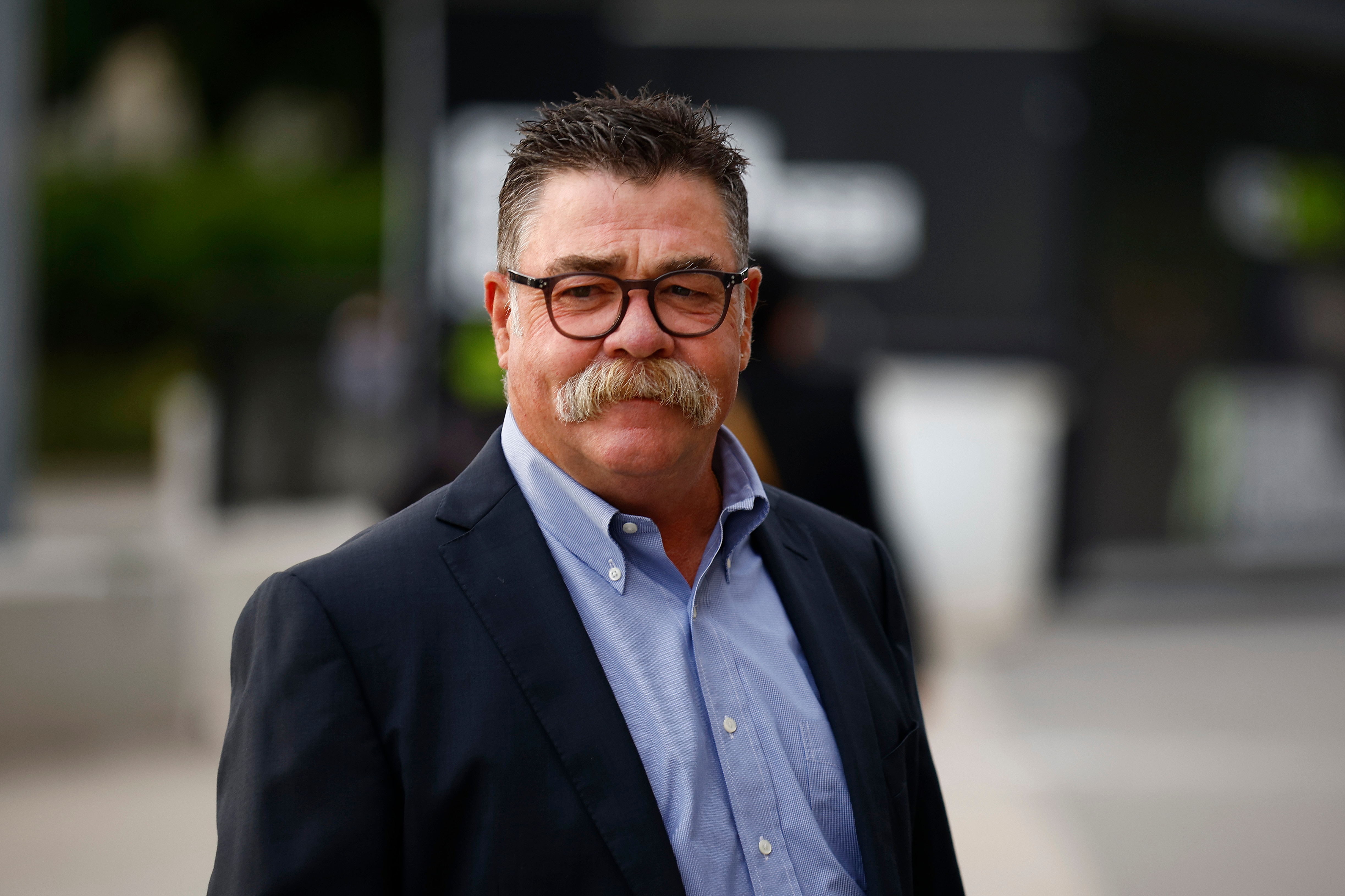 David Boon smiles at the camera as he arrives at the MCG for a memorial for Shane Warne.