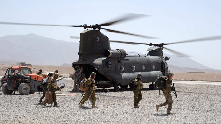 Chinook helicopter at Tarin Kot air field