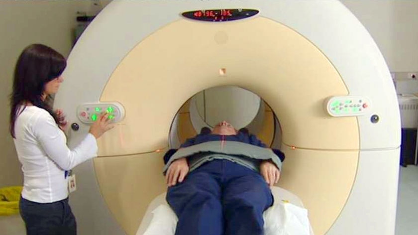 A man undergoes a CAT scan (file)