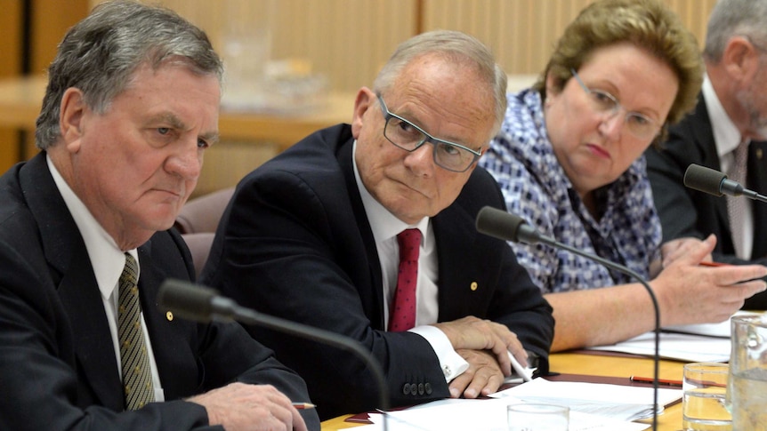 Tony Shepherd (centre) says the Commission of Audit will be guided by the principle of "fairness".