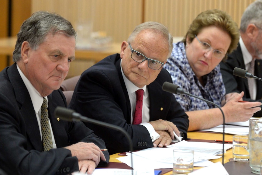 Tony Shepherd (centre) says the Commission of Audit will be guided by the principle of "fairness".