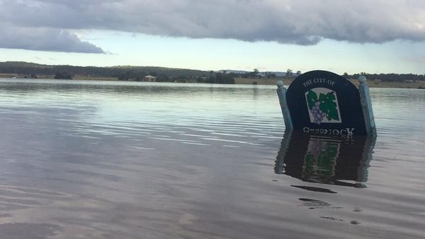 Roads near Gillieston Heights in the Hunter Valley under water