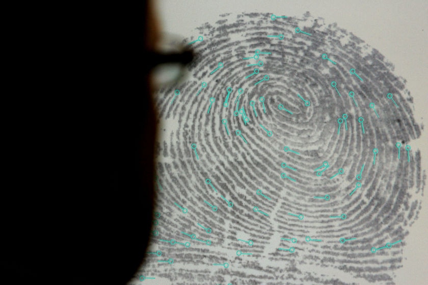 Generic shot of a fingerprint being analysed