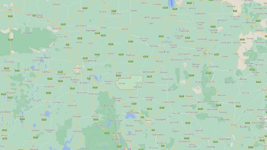 Screenshot of Wal Wal on a map of Victoria.