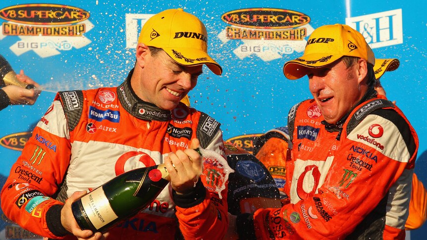 Fresh from their Phillip Island 500 victory, Craig Lowndes (L) says he and Mark Skaife are not certainties to win at Bathurst.