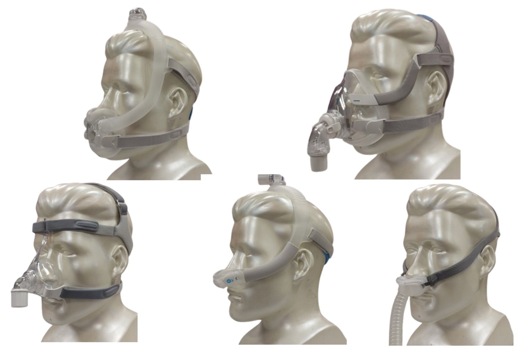 Collage of different CPAP masks