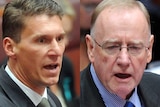 Cory Bernardi and Ian Macdonald tell Parliament they won't support the proposed deficit levy.