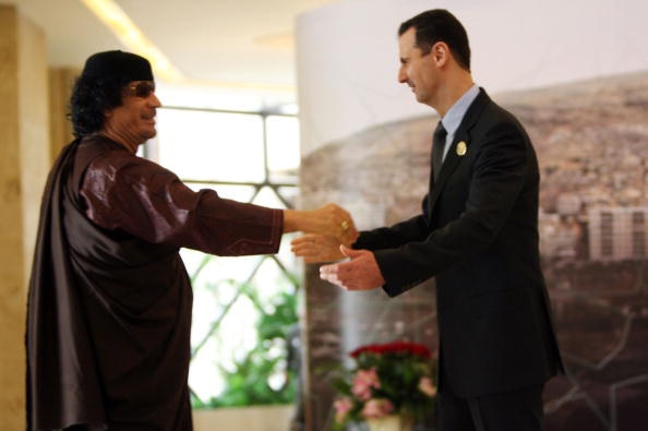 Gaddafi and al-Assad at the Arab Summit
