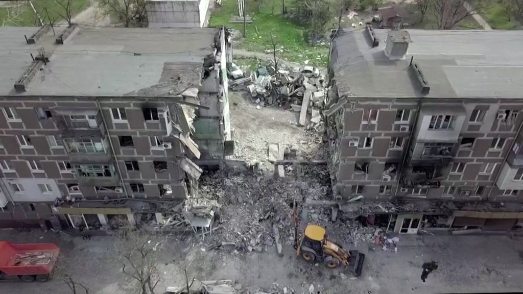 Drone footage reveals destruction in Mariupol - ABC News