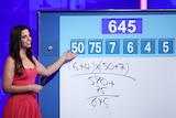 Lily Serna solving a numbers puzzle on SBS show Letters and Numbers.