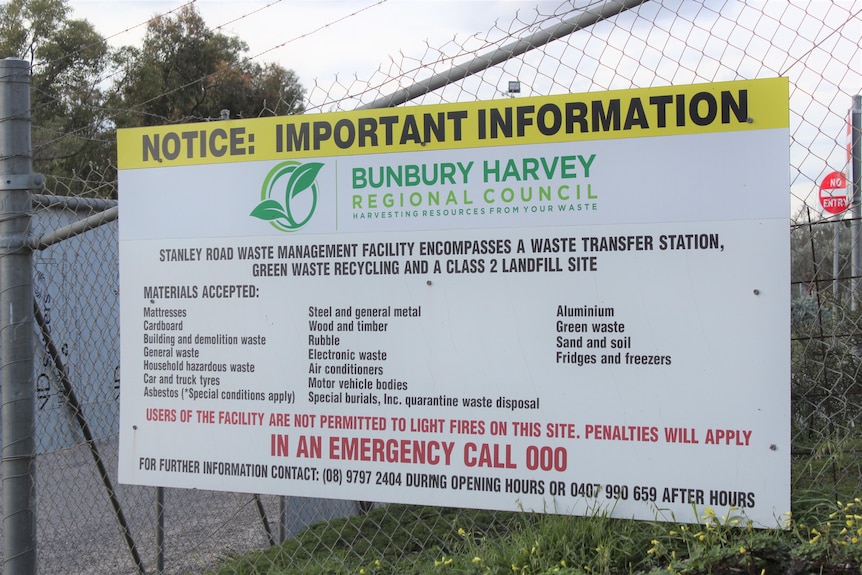 Bunbury Harvey Regional Council tip 