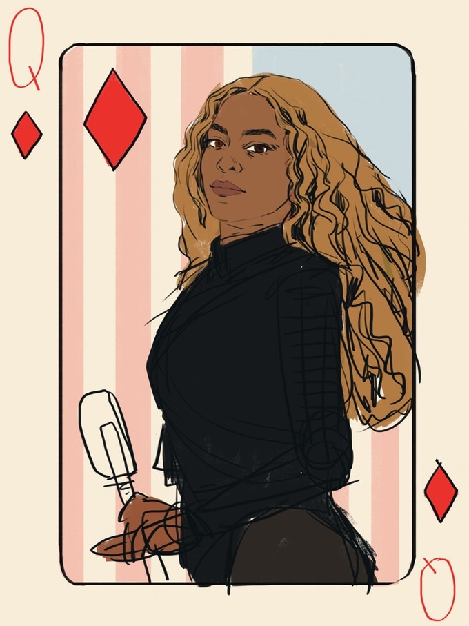 Beyonce on the woman's card