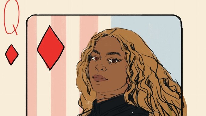 Beyonce on the woman's card