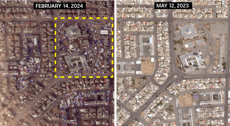 Satellite images show Rafah's tent city
