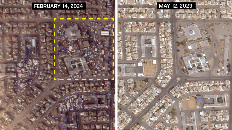 Satellite images show Rafah's tent city