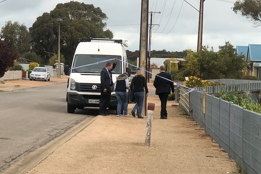 Police with family of Colleen Adams at Maitland.