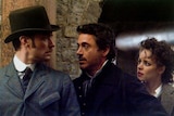 Jude Law, Robert Downey Jr and Rachel McAdams in Sherlock Holmes