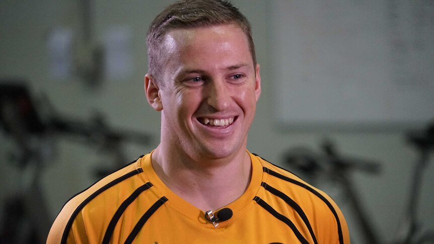 Brett Humphrey smiles in the Soldier Recovery Centre.