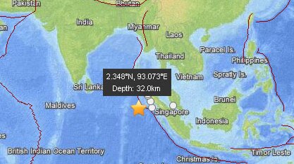 Aceh earthquake map