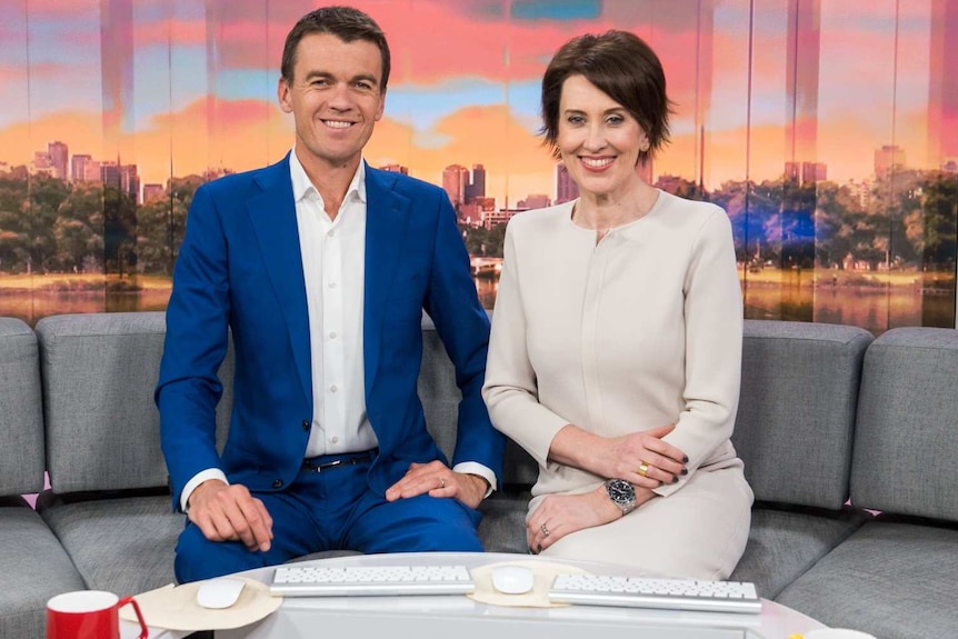 ABC News Breakfast presenters Michael Rowland and Virginia Trioli