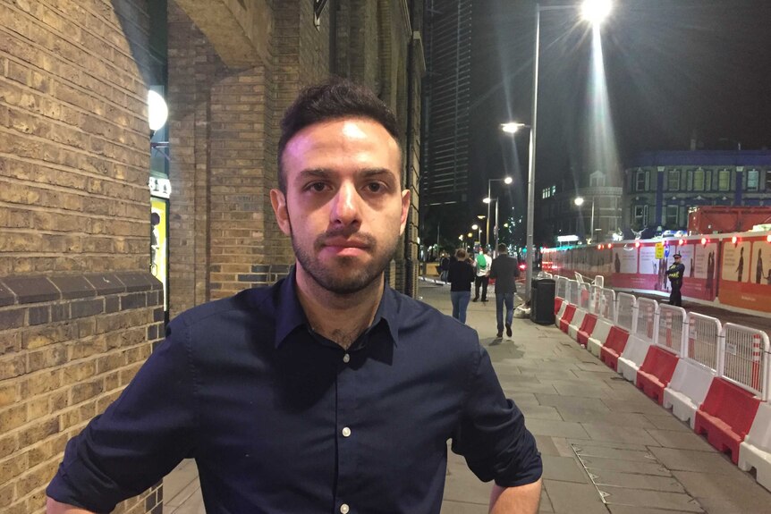 Dario stands on a London street after witnessing the London Bridge attack