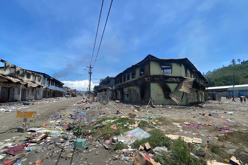 Aftermath of riots in Chinatown area in Solomon Islands' capital Honiara November 2022