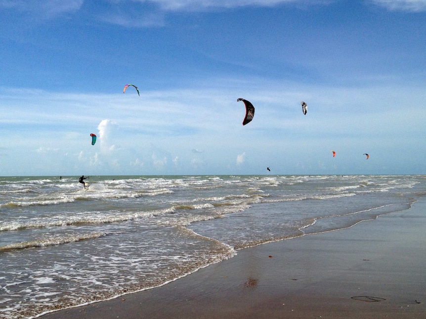 Kitesurfers off Darwin coast