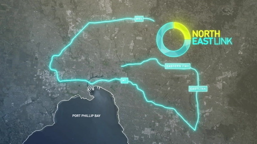 A map of the proposed the North East Link.