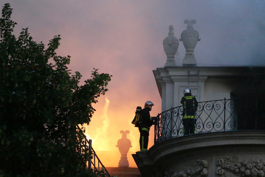 Fire damages the 17th-century Hotel Lambert on July 10, 2013