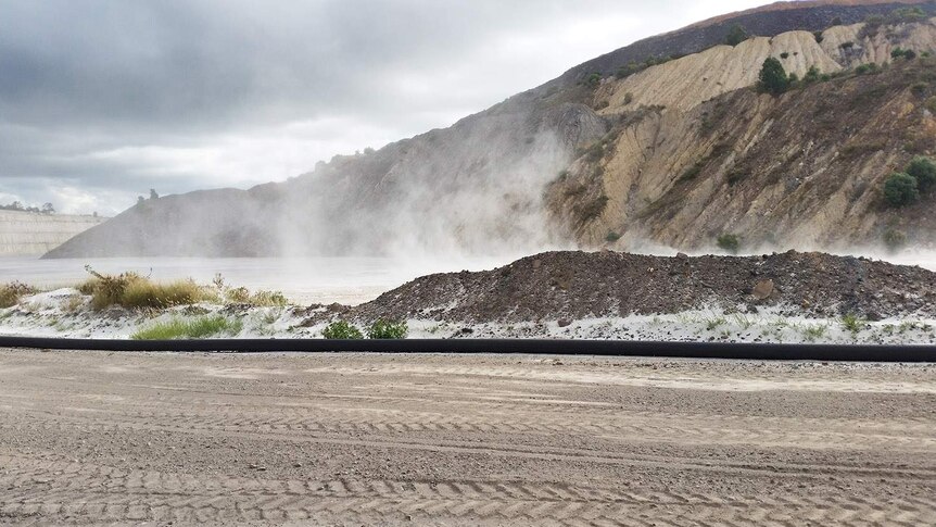 Fly ash blows around at Stanwell's Meandu coal mine in June 2016.