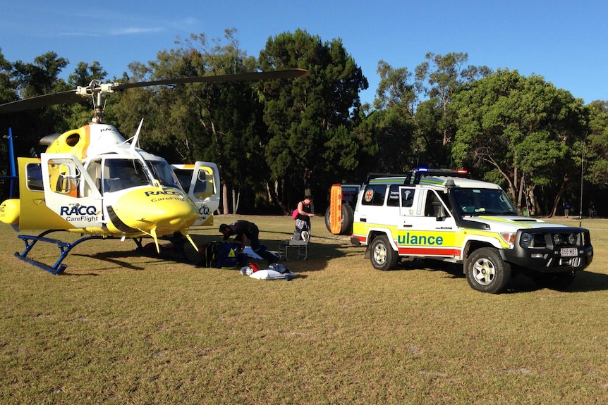 The RACQ CareFlight Rescue helicopter airlifted the 3-year-old girl.