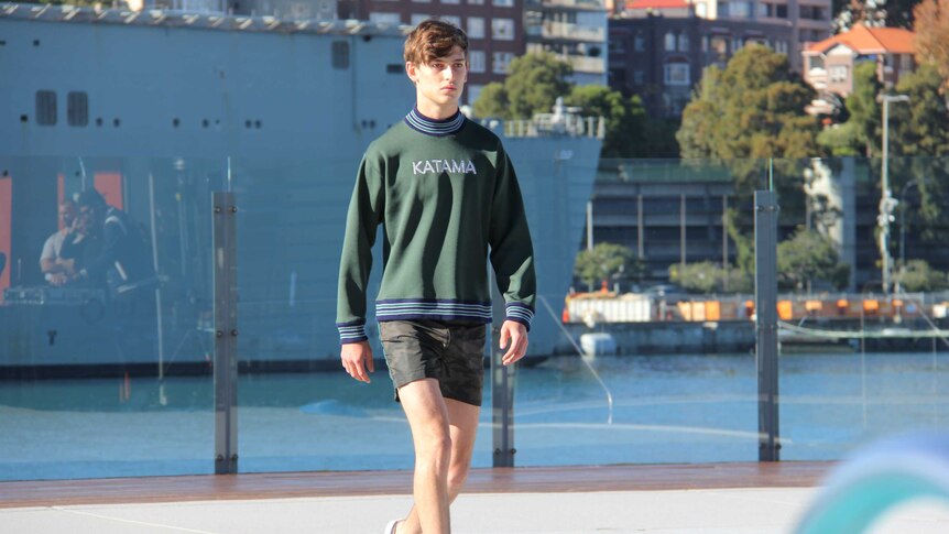 Model walking at Boy Charlton Pool