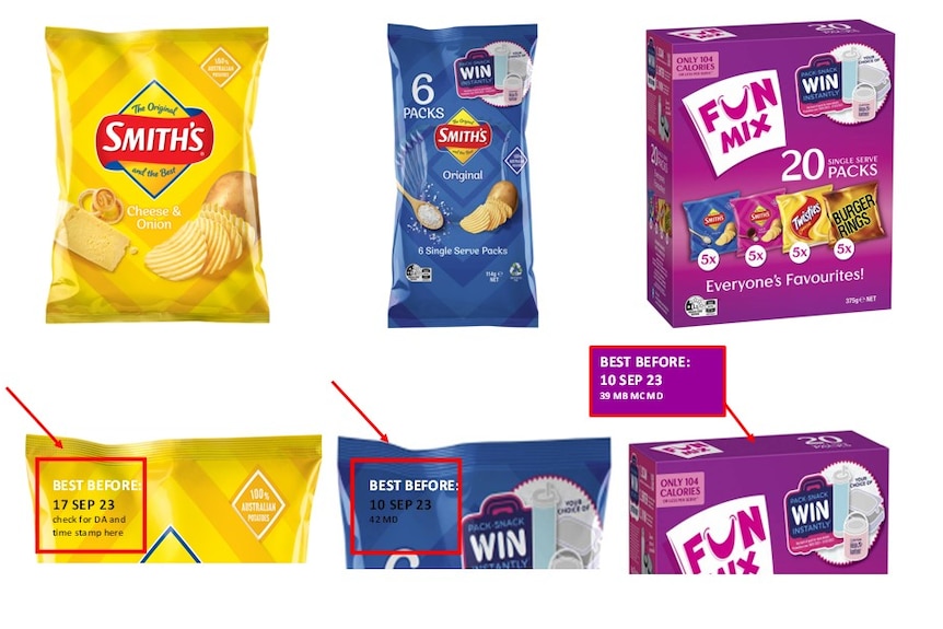 Smith's chip packet varieties involved in a recall. 