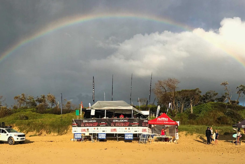 A kids surf competition