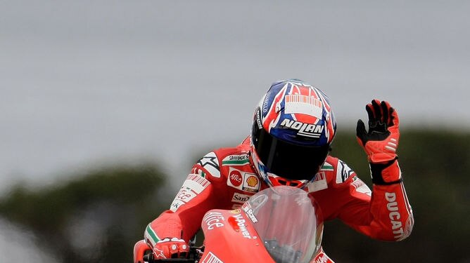 Casey Stoner was surprised to take pole.