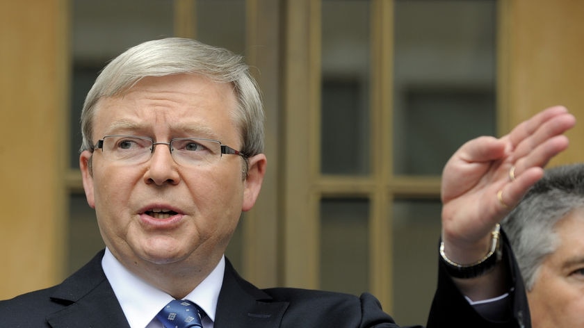 Kevin Rudd was again forced to defend the Government's asylum seeker policy.