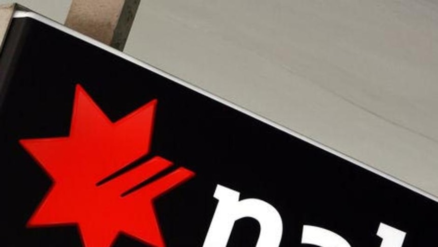 National Australia Bank signage is displayed in central Sydney