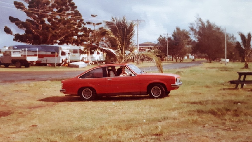 A heavily loaded V8 Torana Peter Henry drove to Cairns and back in 1977.