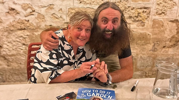 Costa with Sabrina Hahn at her book launch.