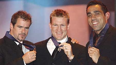 Brownlow medallists Mark Ricciuto, Nathan Buckley and Adam Goodes