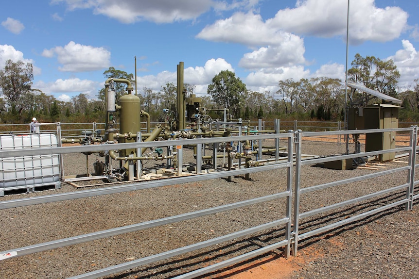 A coal seam gas well on a property in Narrabri