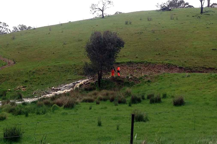 The dam which almost burst its banks at Hahndorf.