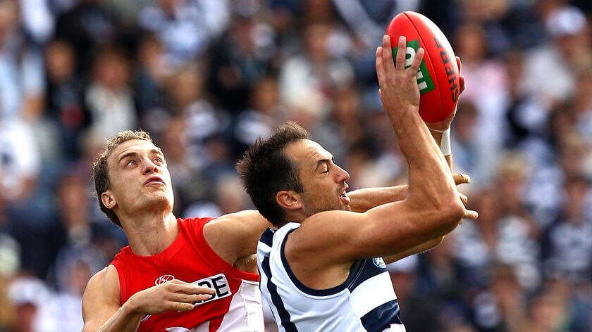 James Podsiadly helped himself to a career-best 5.2 up front for Geelong.